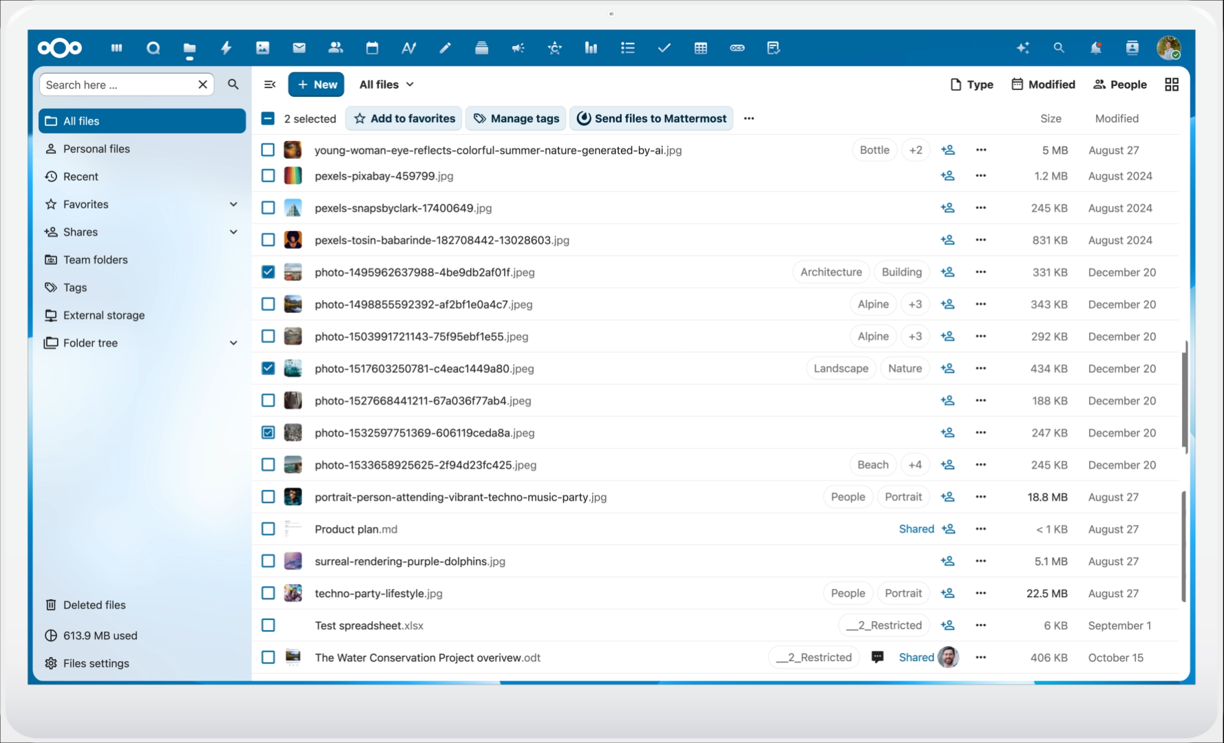 NextCloud screenshot