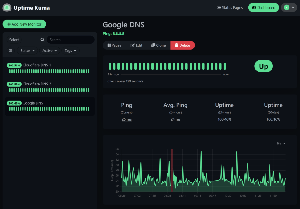 Uptime Kuma screenshot